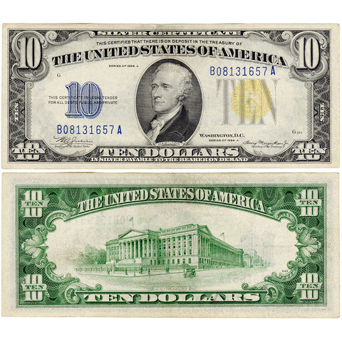 1934-A $10 North Africa Emergency Issue Silver Certificate, FR. 2309 - Choice VF