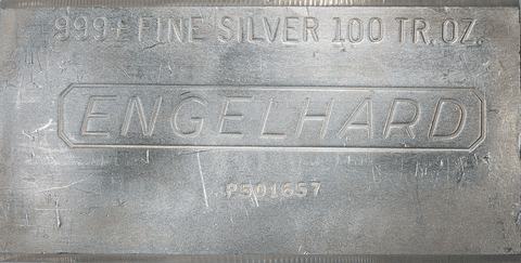 100 oz Engelhard Silver Bars - 1982 - 1987