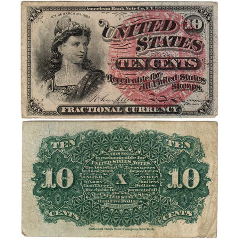 (1869-1875) 4th Issue 10¢ Fractional Fr. 1258 - Very Fine