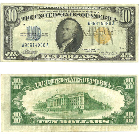 1934-A $10 North Africa Emergency Issue Silver Certificate, FR. 2309 - Apparent VF