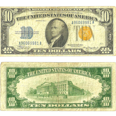 1934-A $10 North Africa Emergency Issue Silver Certificate, FR. 2309 - Fine