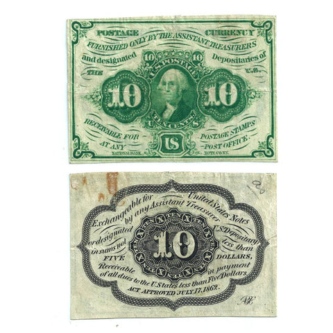 (1862-1863) 1st Issue 10¢ Fractional Fr. 1242 - Very Fine+