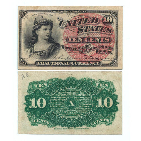 (1869-1875) 4th Issue 10¢ Fractional Fr. 1257 - Choice About Uncirculated