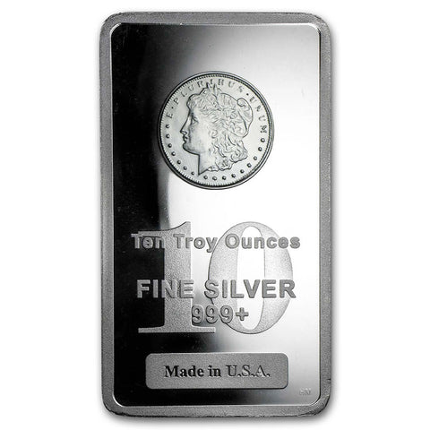 Morgan Dollar 10 oz .999 Silver Bars - Highland Mint