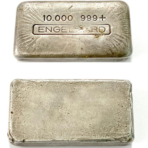 Scarce Poured Engelhard 10 oz .999 Silver Bar with No Serial