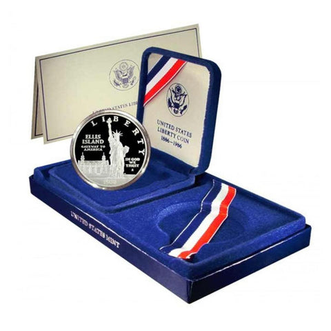 1986 Unites States Liberty Coin Set Commemorative Proof Silver Dollar w/Mint Box and COA