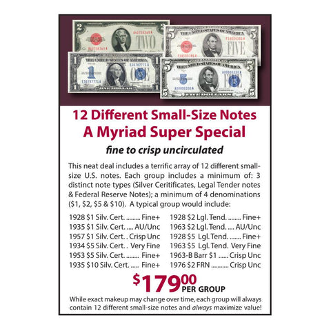 Medium Size Note 12 Different Small-Size Notes - A Myriad Super Special - Fine to Crisp