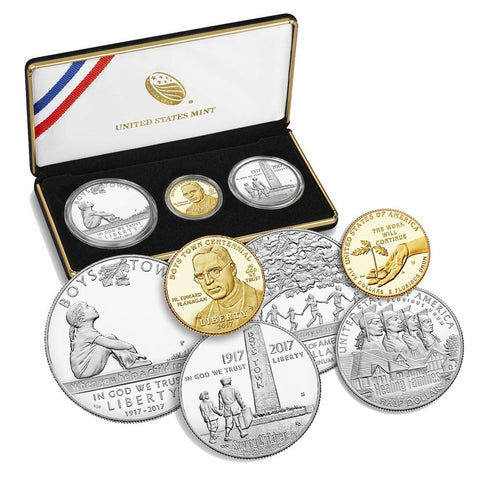 2017 Boys Town Centennial Three Proof Commemorative Coin Set