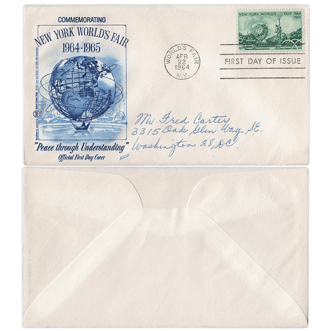 First Day of Issue April 22, 1964 5c NY World's Fair First Day Cover - Scott 1244