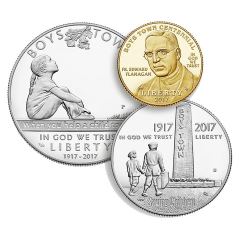 2017 Boys Town Centennial Three Proof Commemorative Coin Set