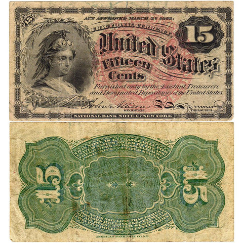 (1869-1875) 4th Issue 15¢ Fractional Fr. 1267 ~ Very Fine