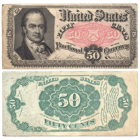 (1874-1876) 5th Issue 50¢ Fractional Fr. 1380 - Very Fine