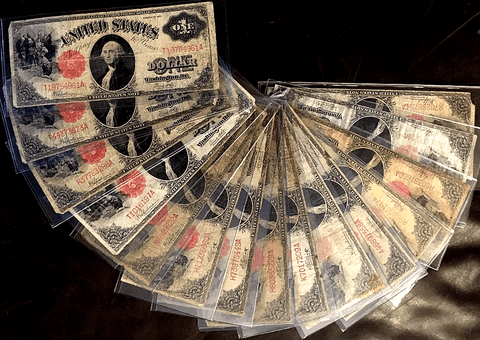 Lot of 15 1917 "Sawhorse" $1 Legal Tender Notes - Mixed Grade "Problem" Notes