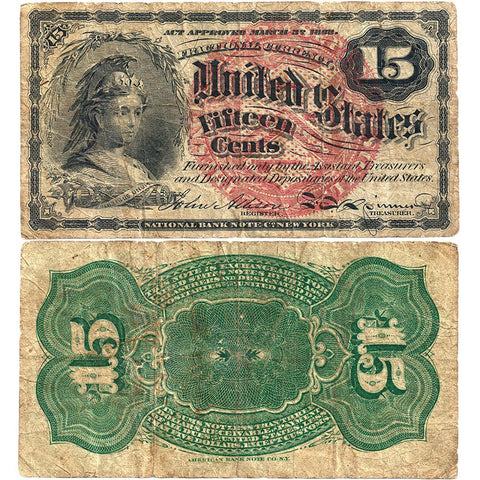 (1869-1875) 4th Issue 15¢ Fractional Fr. 1267 ~ Very Good