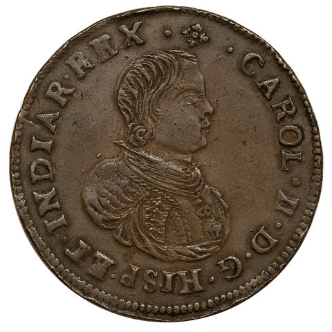 1670 Spanish Netherlands Copper Jeton Mitch PG 2725 - Extremely Fine
