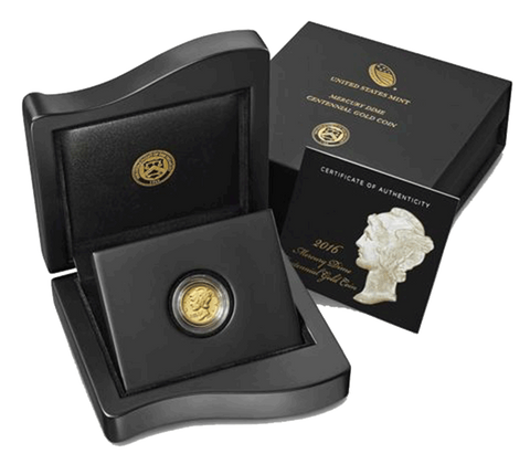 2016-W Centennial Gold Mercury Dime - Sold Out At The Mint