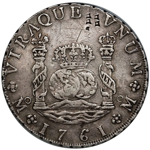 1761-MM Mexcio, Spanish Colony Pillar Dollar 8 Reales - KM. 105 - Very Fine+
