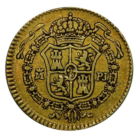 1772 PJ Spain Gold Half Escudo KM. 626.1 - Very Fine