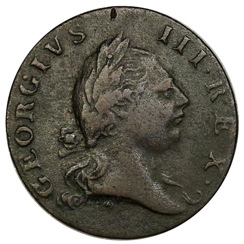 1773 Virginia Halfpenny Colonial Coin - Very Fine