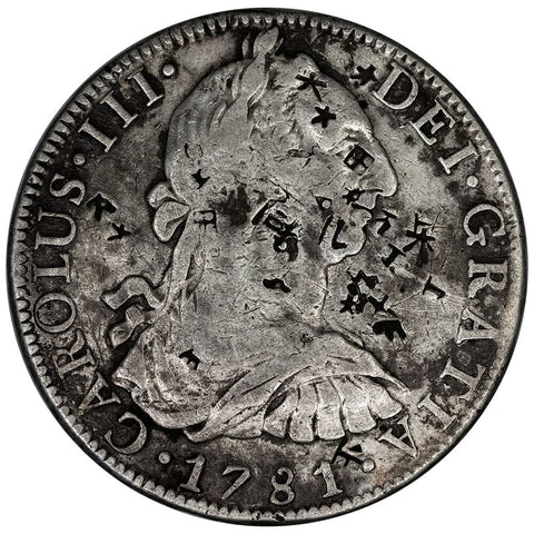 1781-FF Mexico Silver 8 Reales KM.106.2 - Fine (Heavily Chopped)