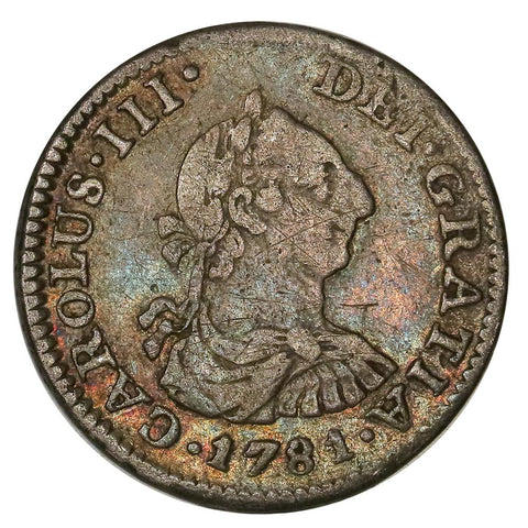1781-FF Mexico Silver 1/2 Real KM.79.2 - Very Fine