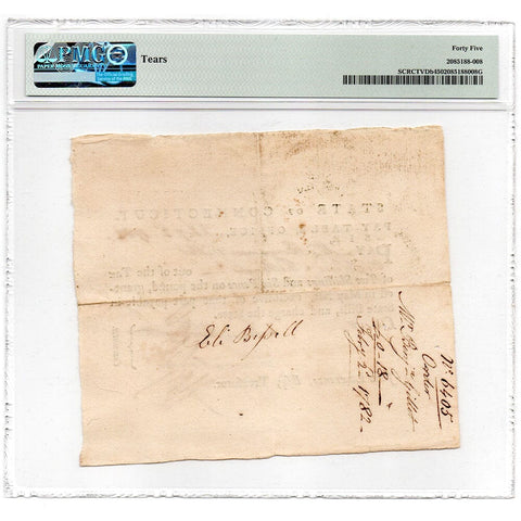 February 2, 1782 Connecticut Pay-Table 18 Shillings Note - PMG XF 45