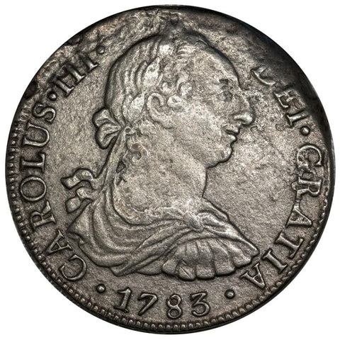 1783-FF Mexico Silver 8 Reales KM.106.2 - Very Fine Detail (Salt Water)