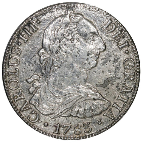 1783-FF Mexico Silver 8 Reales KM.106.2 - Very Fine Details (Salt Water Damage)