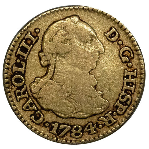 1784-JD Spain Gold Half Escudo KM. 415.1 - Very Fine