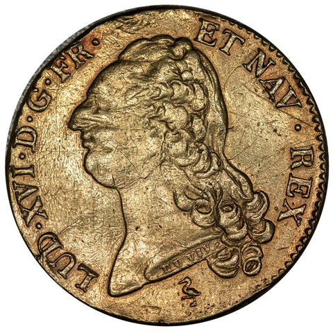 1786-A France Louis XVI 2 Louis D'or Gold Coin - Very Fine