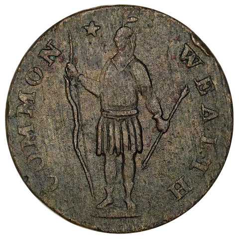 1788 Massachusetts Copper Cent Ryder-1D - Extremely Fine Details