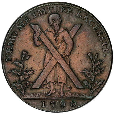 1790 Lothian Edinburgh Half Penny Conder Token - D&H 27 - Extremely Fine