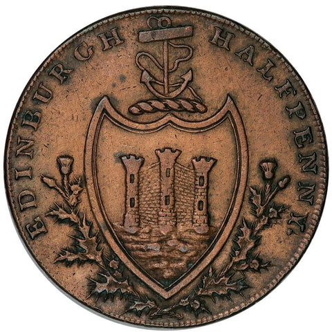 1790 Lothian Edinburgh Half Penny Conder Token - D&H 27 - Extremely Fine