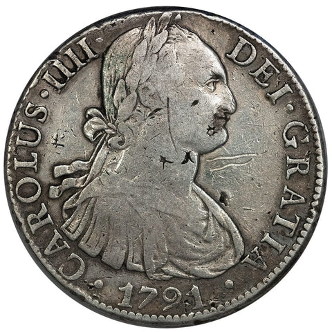 1791-FM Mexico Silver 8 Reales KM.109 - Fine, Chop Marks