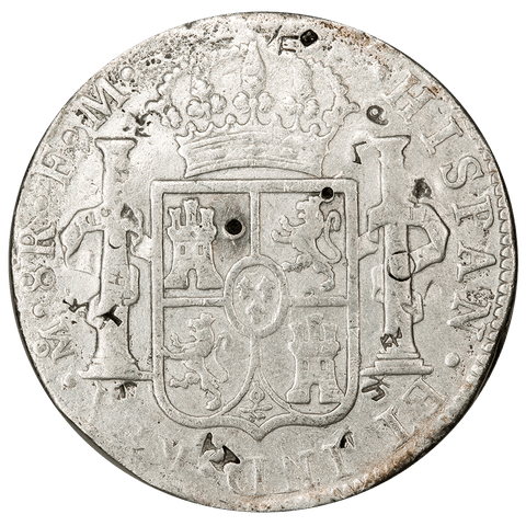 1791-FM Mexico Silver 8 Reales KM.109 - Very Good, Chop Marks