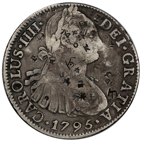 1795-FM Mexcio Charles IV 8 Reales - KM.109 - Fine (Chop Marked)
