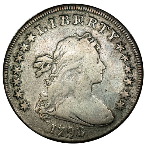 1798 Pointed 9 Draped Bust Dollar B-24, BB-124 (R2) - Very Good