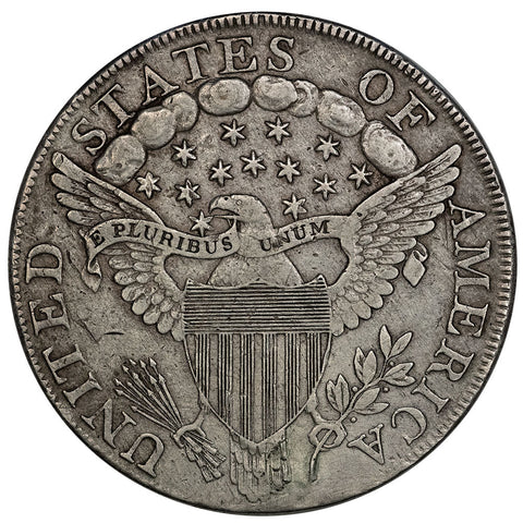 1798 Pointed 9 Draped Bust Dollar B-8, BB-125 (R1) - XF Details