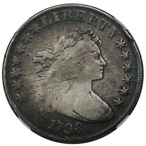 1798 Draped Bust Dollar Lg. Eagle/Pt. 9s B-29, BB-119 R.3 - NGC Fine 12