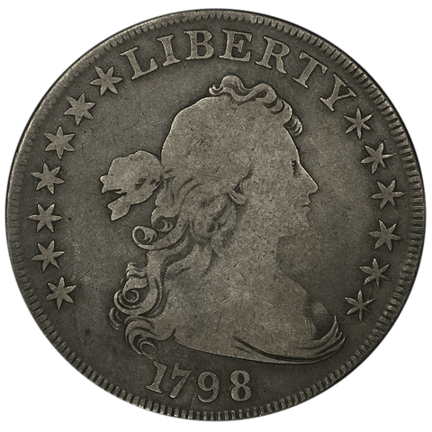 1798 Draped Bust Dollar B-12, BB-120 (R3) ~ Very Good/Fine