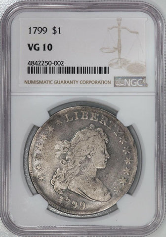 1799 Draped Bust Dollar 7/6 Stars B-10, BB-163 R.1 - NGC VG 10