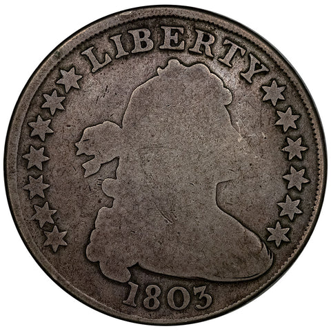 1803 Lg. 3 Draped Bust Dollar B-6, BB-255 - Fair/About Good