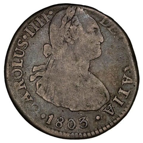 1803-LIMAEIJ Peru Charles IIII 2 Reales KM.95 - Very Good