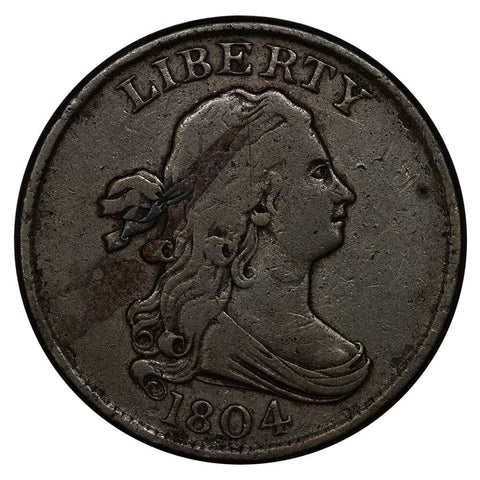 1804 Draped Bust Half Cent, C4/Stems - Very Fine Details