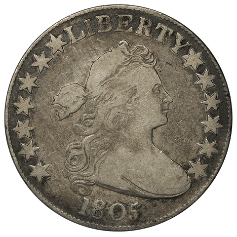 1805 Draped Bust Half Dollar - Overton 109a (R3) - Fine+