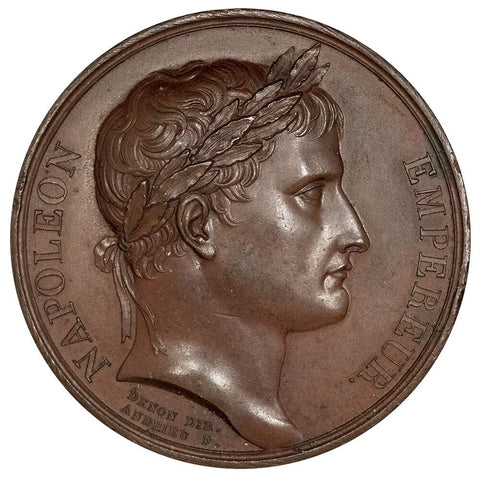 (1805) France, Napoleon Commemorating the School of Mineralogy at Mont Blanc 40mm Bronze - AU+