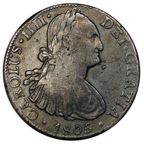 1805-TH Mexico Silver 8 Reales KM. 109 - Very Fine Detail