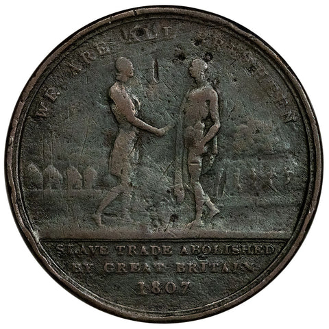 1807 Sierra Leone Great Britain Abolishes Slave Trade Penny KM.Tn1.1 - Very Good Details