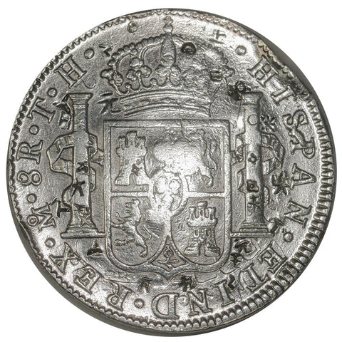 1808-TH Mexico Silver 8 Reales KM.109 - Very Fine Chopmarked