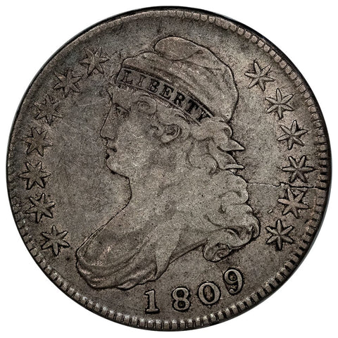 1809 Capped Bust Half Dollar IIII Edge - O.107a [R4] - Very Fine